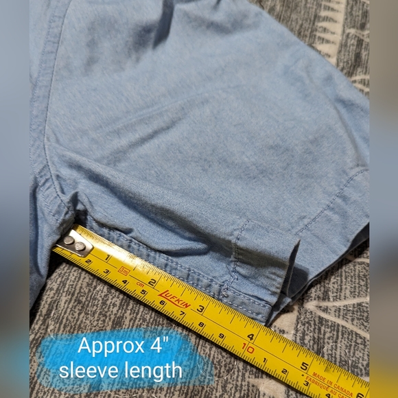 Distillery Apparel, mens med, denim look button up t shirt - EUC - Picture 2 of 10